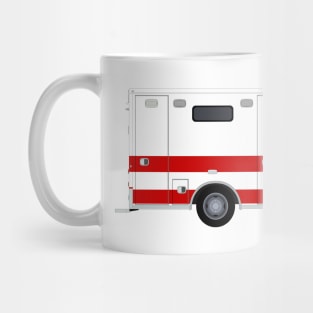 White Ambulance Red Striping Mug